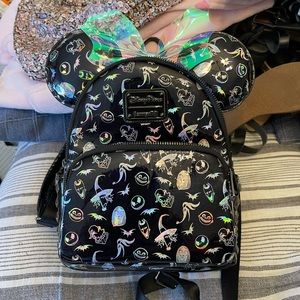 DISNEY LOUNGEFLY BACKPACK AND EARS NIGHTMARE BEFORE CHRISTMAS